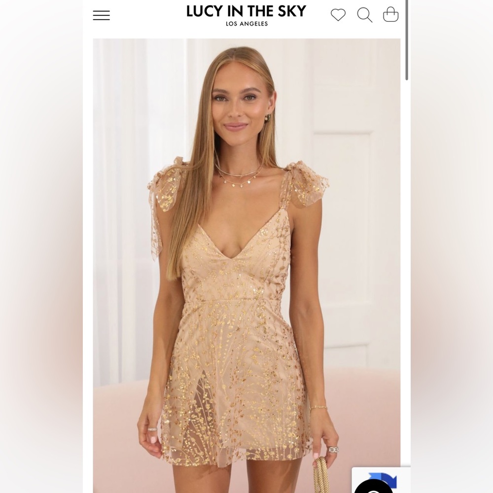 Gold Tia A-Line Dress - Lucy in the Sky - NWT